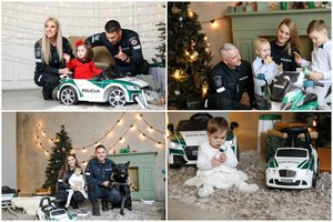 Policijos pareigūnų šeimų kalėdinės nuotraukos mielumu papirko tūkstančius: būtina pamatyti