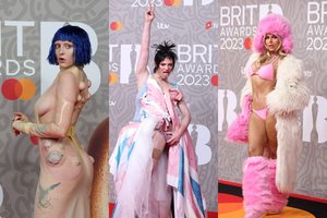 Prestižiniuose „Brit Awards“ apdovanojimuose neišvengta ir stiliaus katastrofų: nuogybės ir keisti siluetai