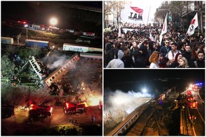 Graikijoje dėl traukinio avarijos verda pyktis: atskleidė daugiau priežasčių, lėmusių tragišką susidūrimą