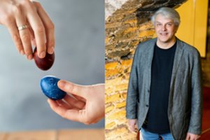 Prof. R. Laužikas atskleidė, kokiomis spalvomis ir priemonėmis kiaušinius margino mūsų protėviai