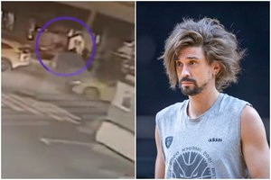Paviešintas vaizdo įrašas, kuriame chuliganai užpuolė Rusijos krepšinio žvaigždę A. Švedą