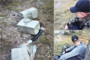 Pasieniečiams įkliuvo 2 baltarusiškų rūkalų kontrabandininkai: vienas jų nesėkmingai bandė sprukti