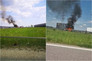 Kaune magistralėje užsiliepsnojo „Renault“ automobilis: nelaimės metu sutriko eismas