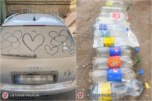 Moters vairuojamame „Audi“ automobilyje rasta 19 litrų naminukės
