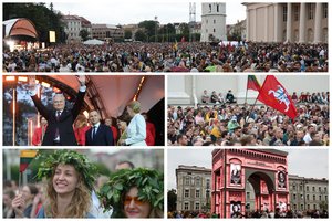 Vienybės banga Vilniaus katedros aikštėje: himną giedoję lietuviai išreiškė nepamatuojamą meilę tėvynei