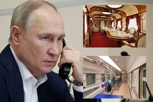 Paviešino kadrus iš šarvuoto V. Putino traukinio: naudojasi vis dažniau