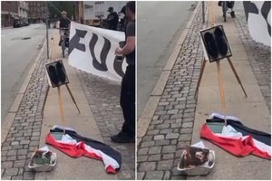 Du protestuotojai degino Koraną priešais Irako ambasadą Danijoje