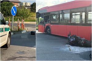 Tragiška nelaimė Vilniaus rajone: įsirėžęs į autobusą, žuvo motociklo vairuotojas