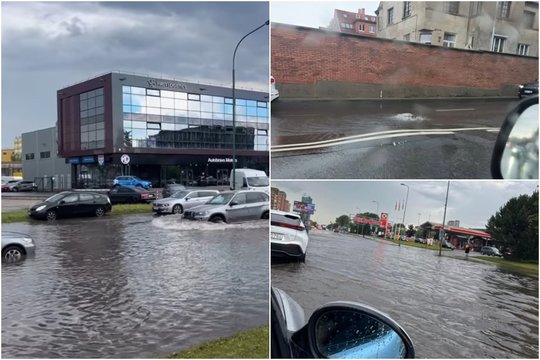 Liūtis nuskalavo ir Klaipėdą: vėl patvino gatvės