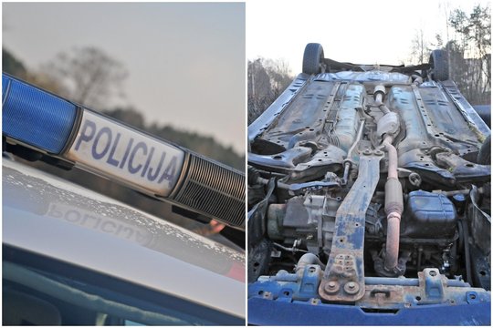 Greta Švenčionių apsivertė automobilis, medikų pagalbos prireikė dviem žmonėms