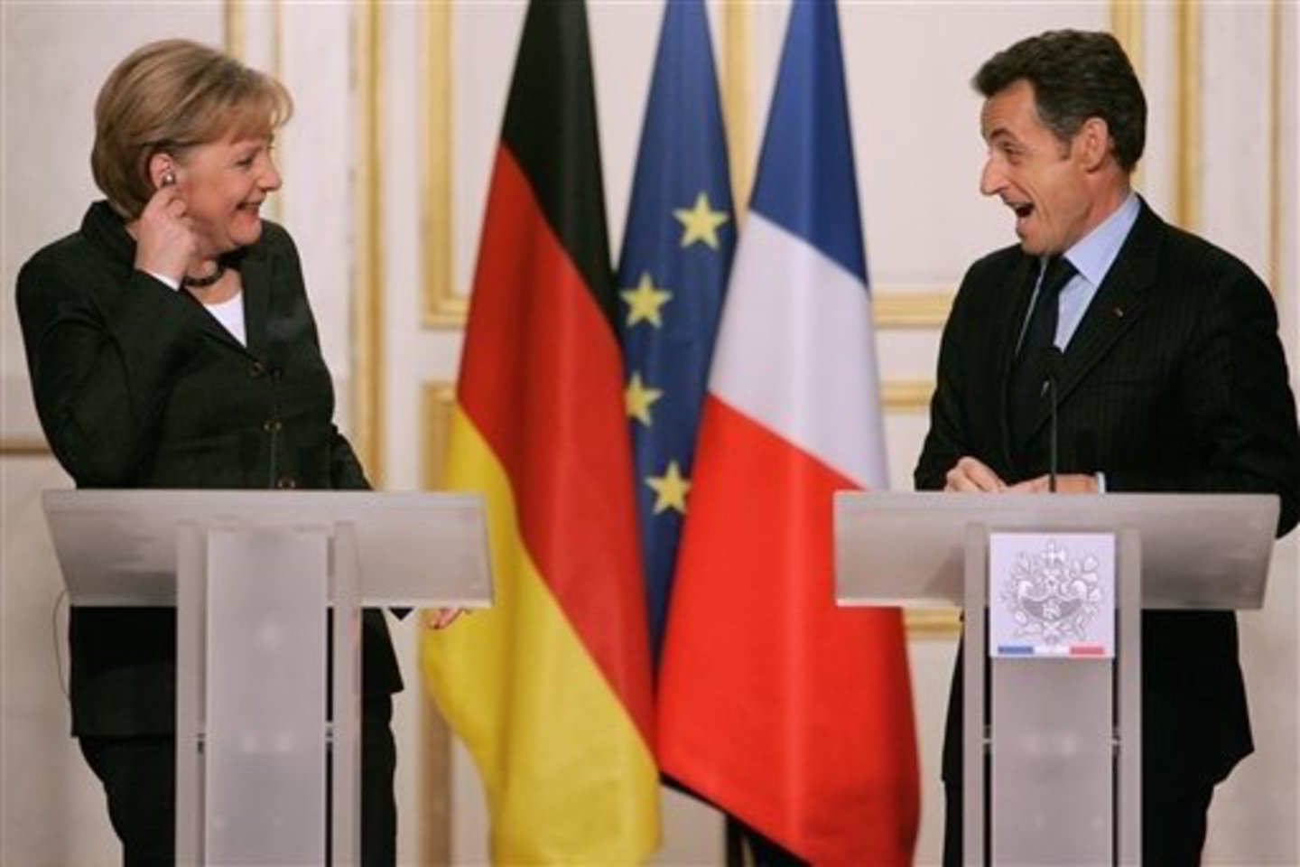 Prancūzijos prezidentas N.Sarkozy ir Vokietijos kanclerė A.Merkel susitiko su žurnalistais.