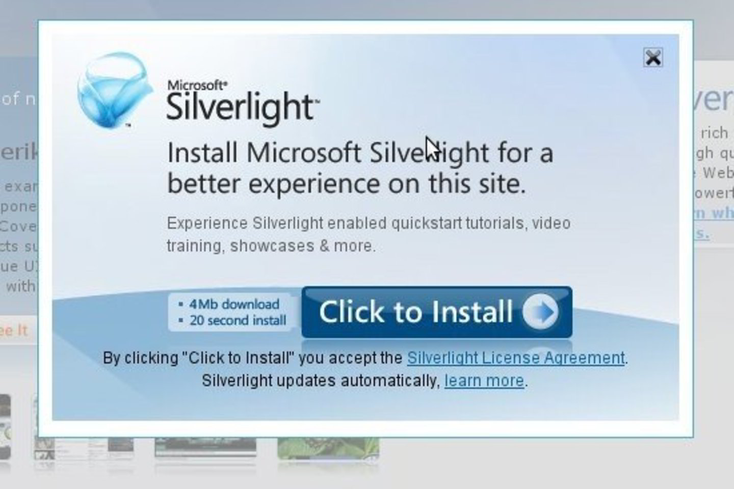 Naująją interaktyvaus turinio sistemą „Silverlight“ „Microsoft“ aktyviai siūlo visiems vartotojams. Net ir „Linux“ klientai yra nukreipiami į tinkamą svetainę, kur pateikiamas atvirojo kodo įskiepis „Moonlight“.