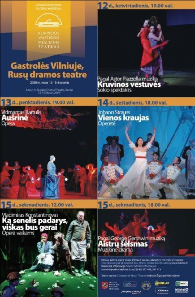 Kovo 12-15 dienomis klaipėdiečiai į Vilnių atveža penkis savo spektaklius.