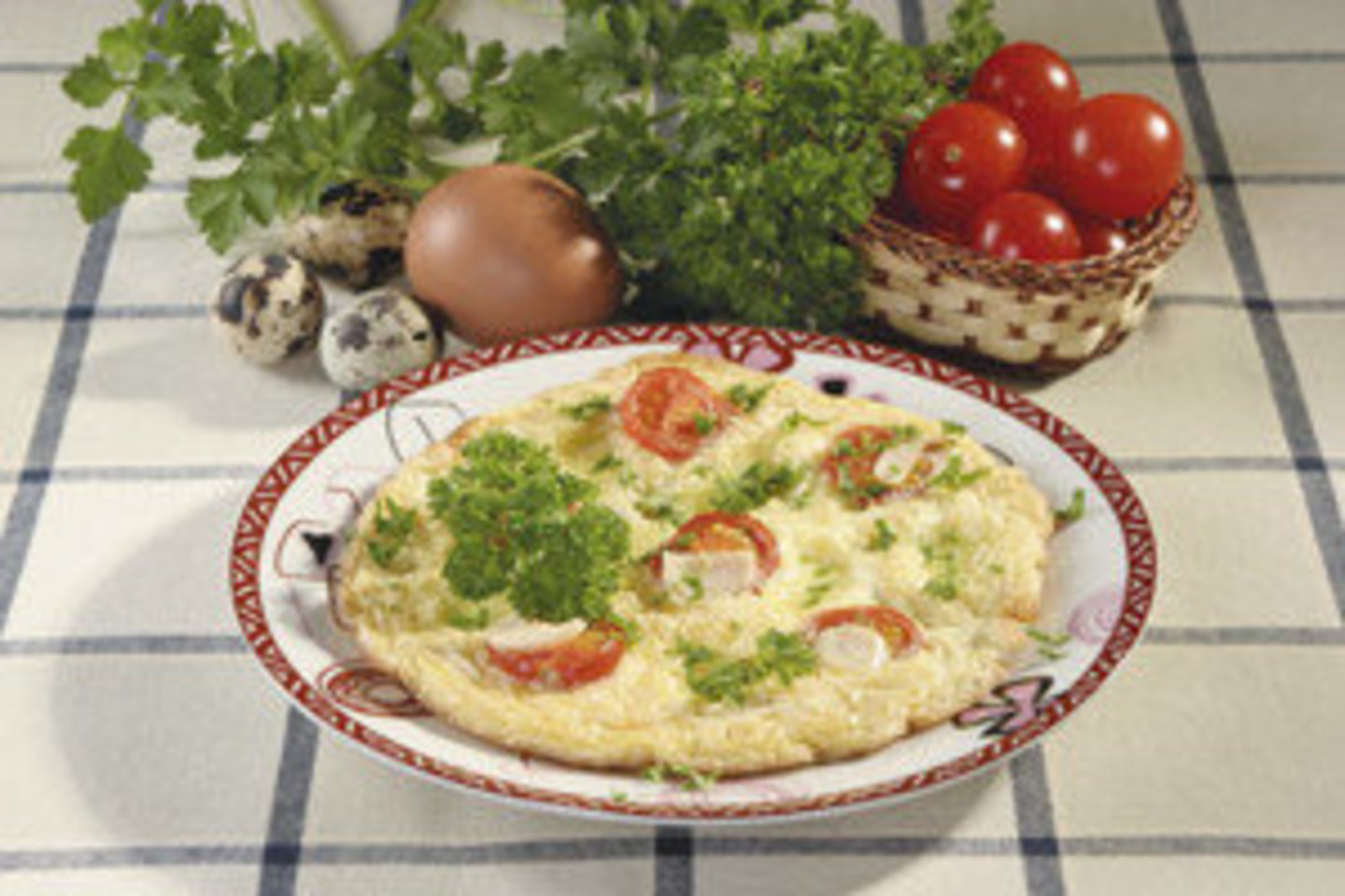 Omletas su mocarela.