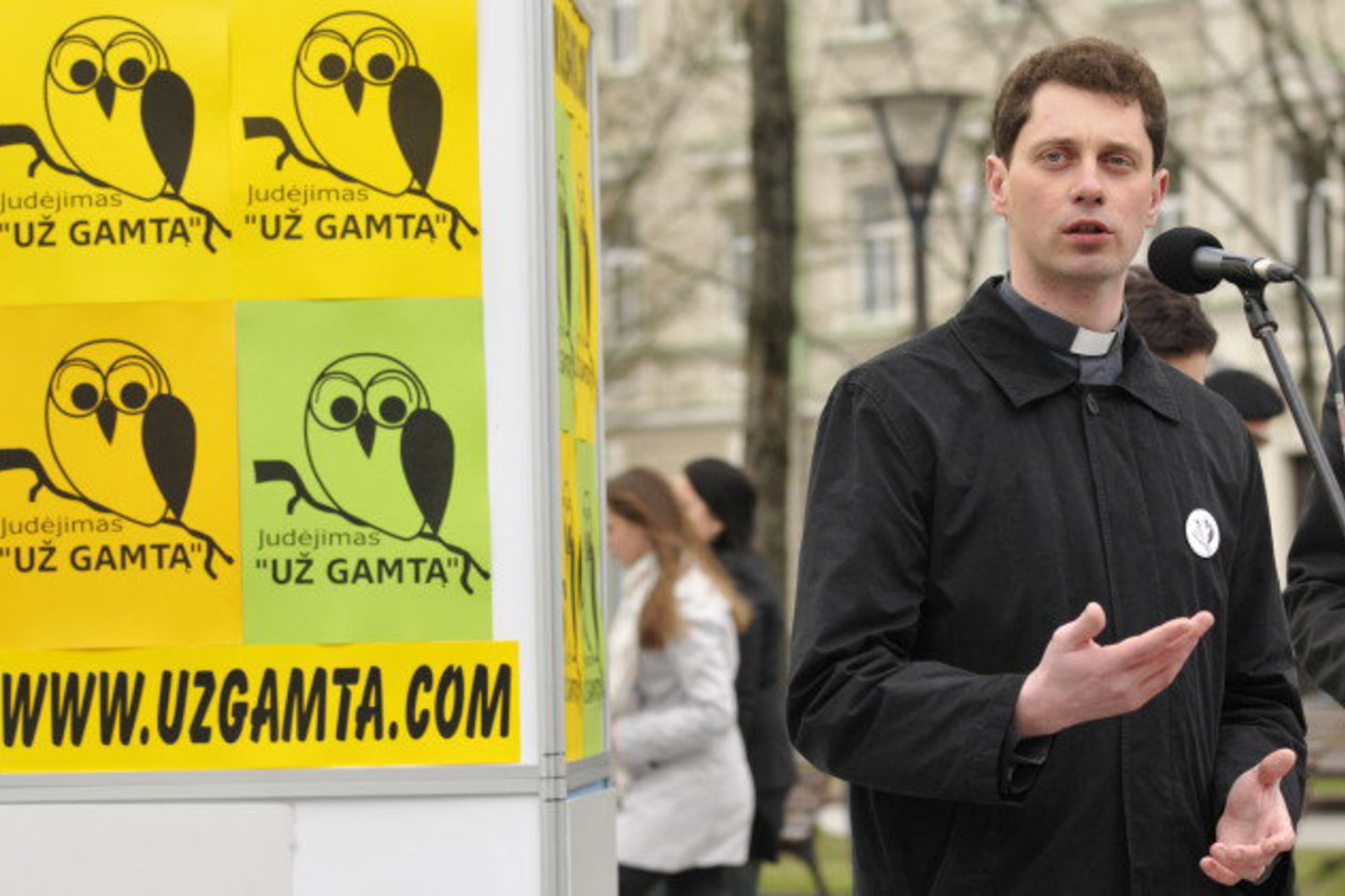 Kunigas R.Doveika dalyvavo protesto akcijoje.