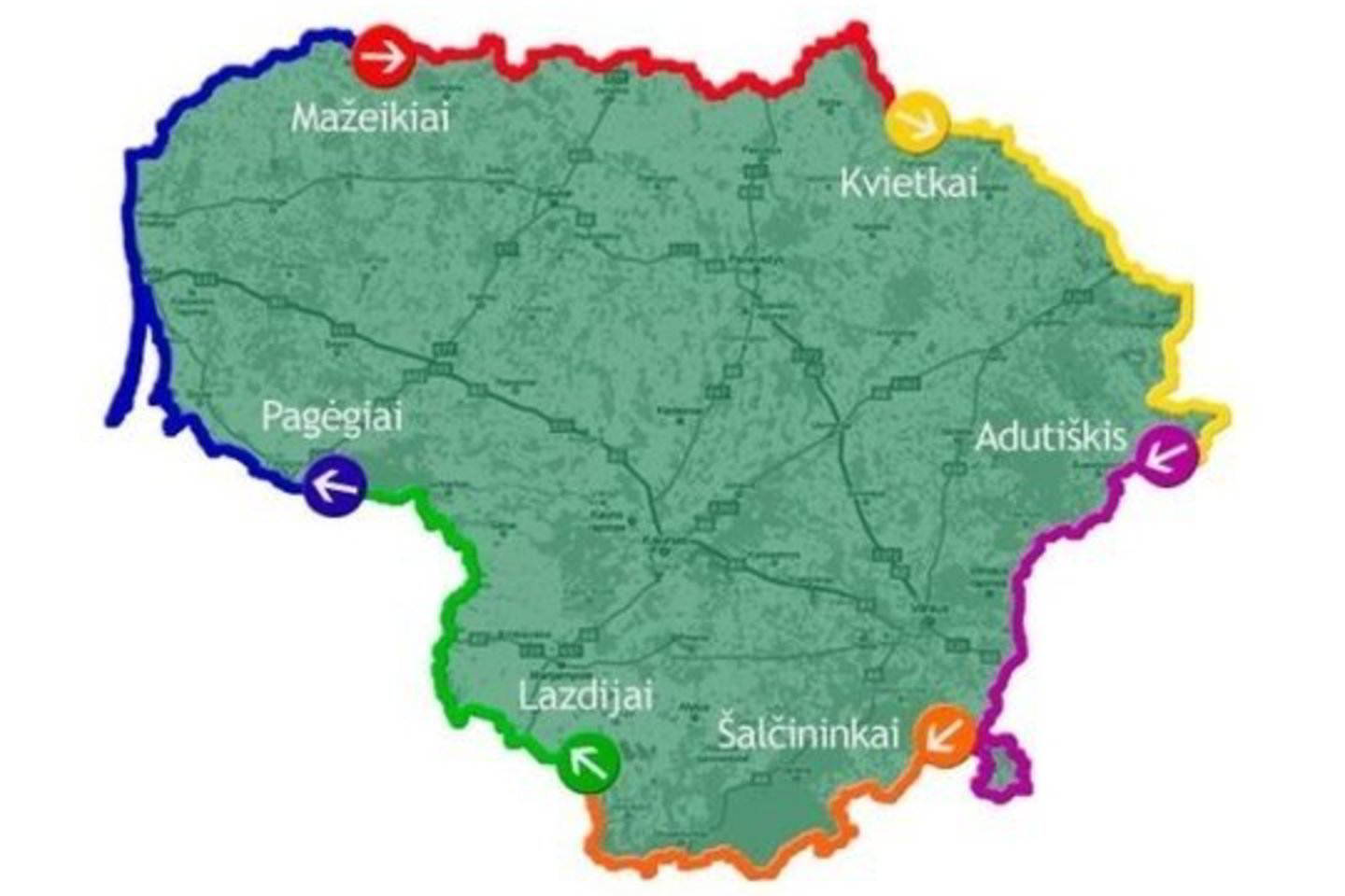 Kelionės maršrutas jungia net 26 Lietuvos savivaldybes ir yra suskaidytas į 6 atkarpas iki 300 km.