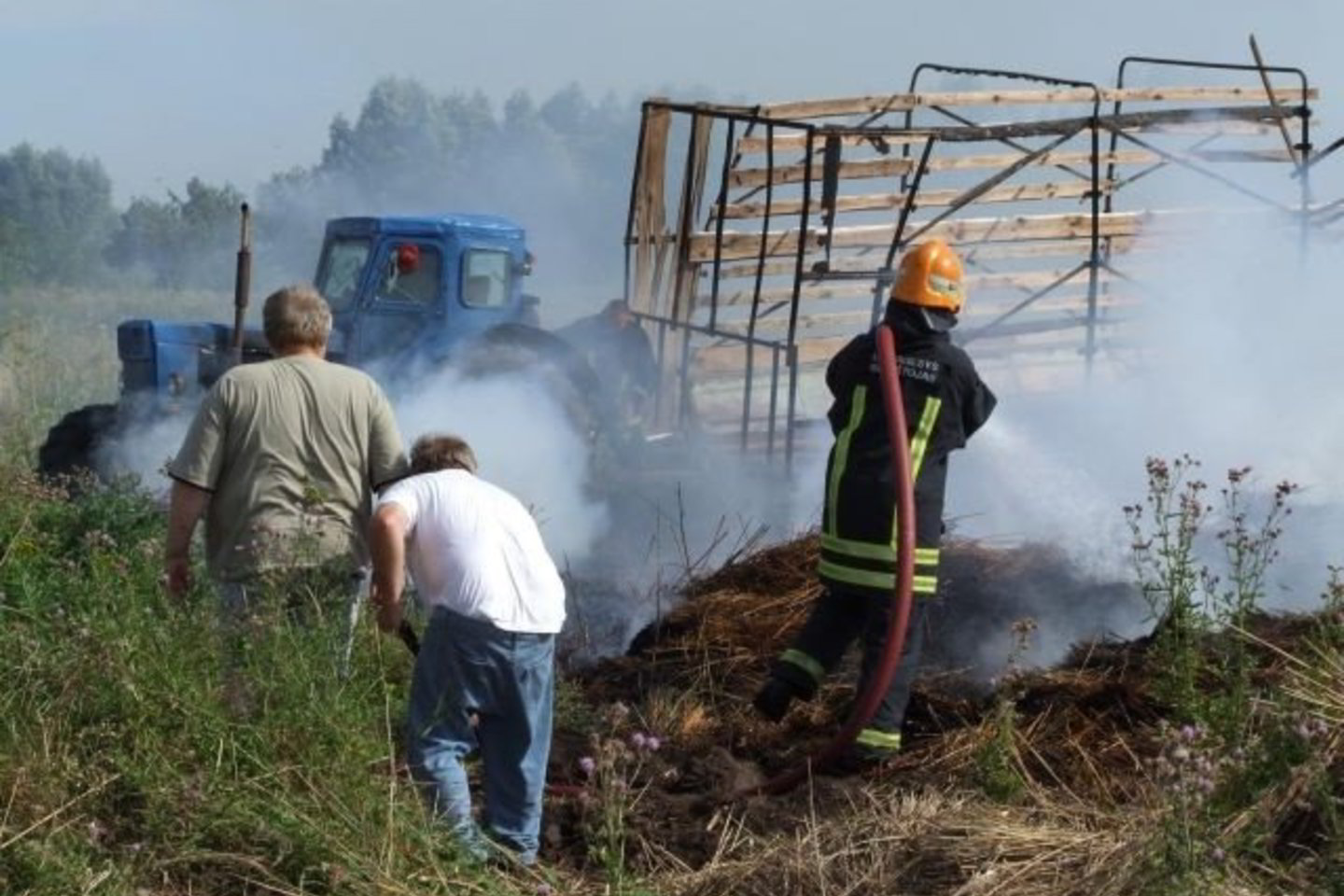 Gaisras nepridarė didelių nuostolių.