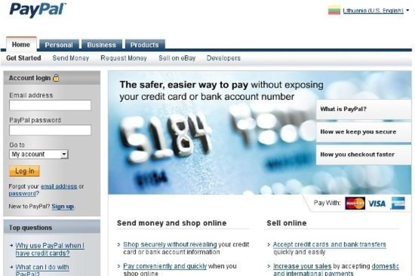 „PayPal“ sistema leidžia saugiai atlikti mokėjimus internetu, neviešinant savo kreditinės kortelės duomenų, kuriuos dažnai internete siekia išvilioti visokie sukčiai.