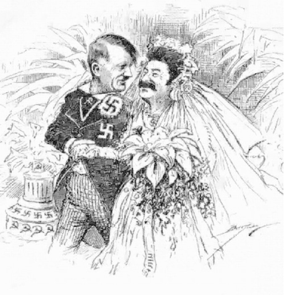 „Vestuvės“. 1939 metų karikatūra.