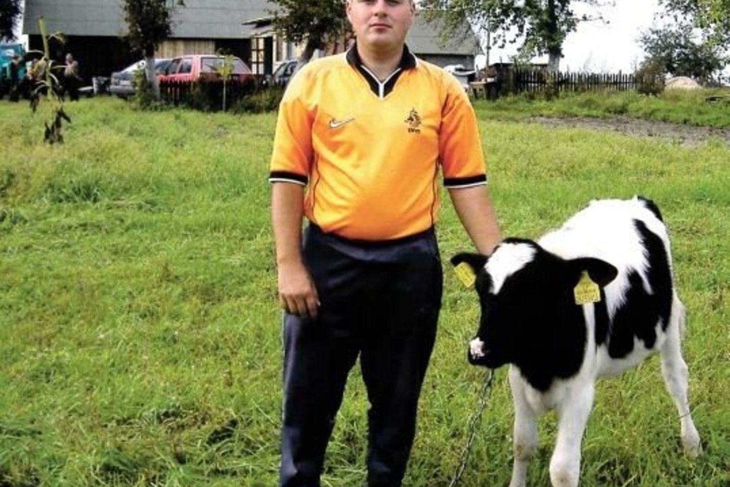 Jauniausias Danutės sūnus Aleksas prižiūri gerų žmonių padovanotą telyčaitę.