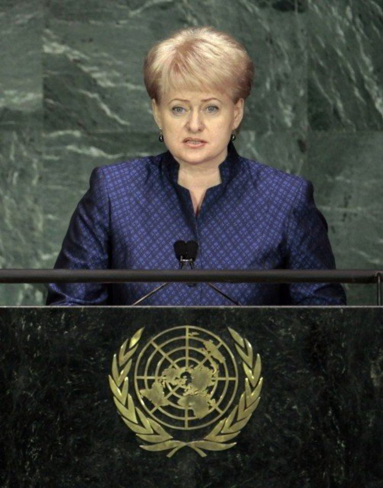 Prezidentė ragino Jungtines Tautas stiprinti visuomenes, kurias vienija tokios vertybės kaip žmogiškumas ir tolerancija.
