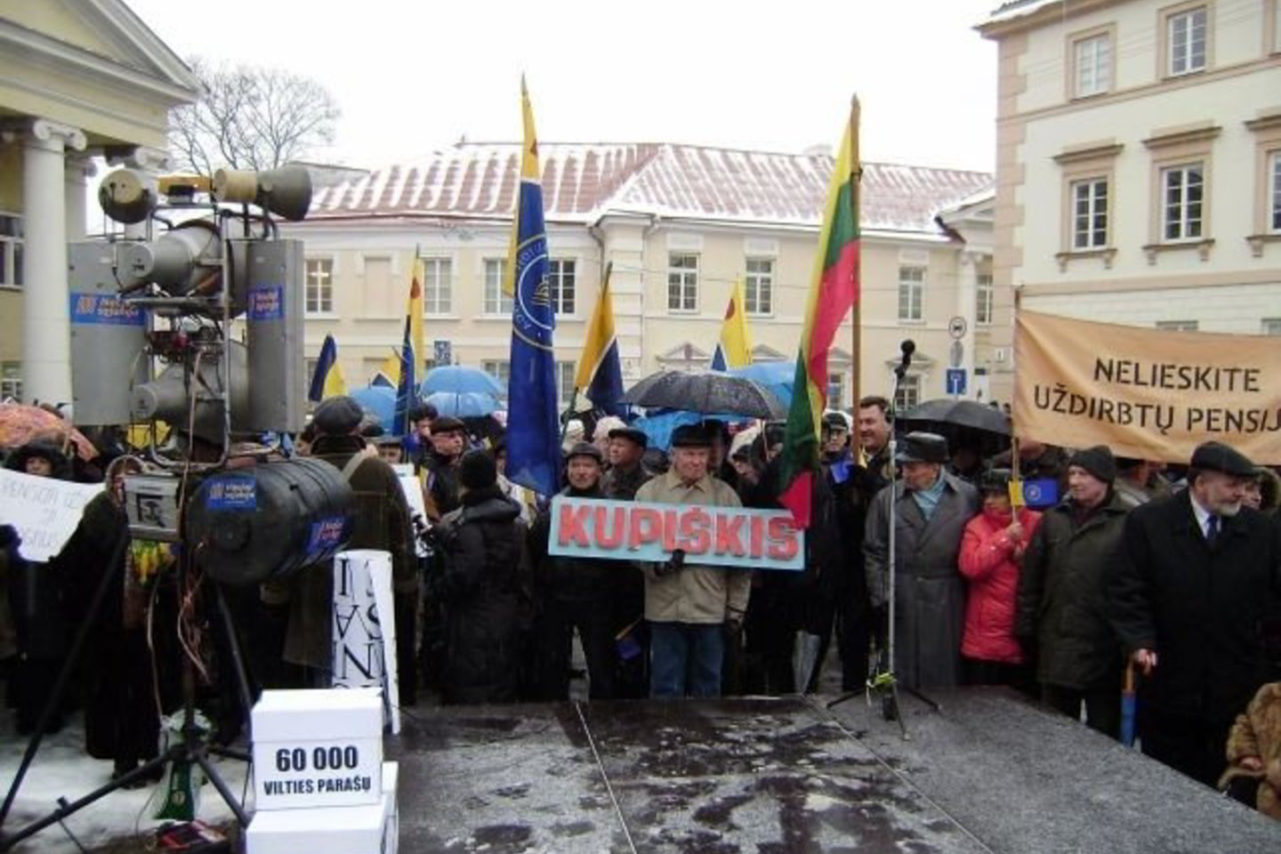 Į mitingą susirinko apie šimtą žmonių.
