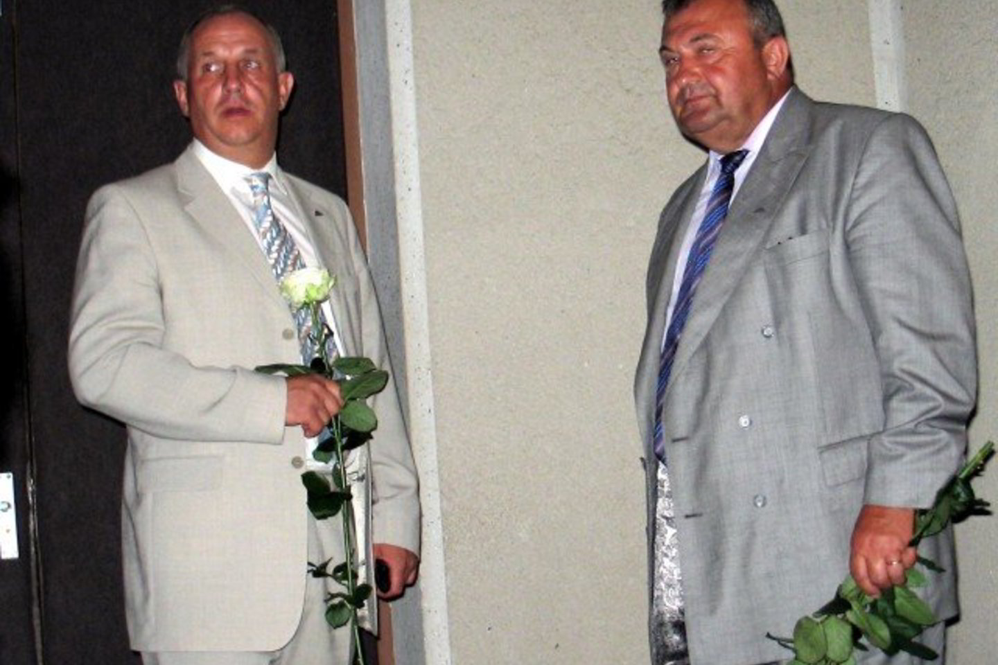 Du Darbo partijos autoritetai Šilutėje - S.Stankevičius ir G.Čvanovas.
