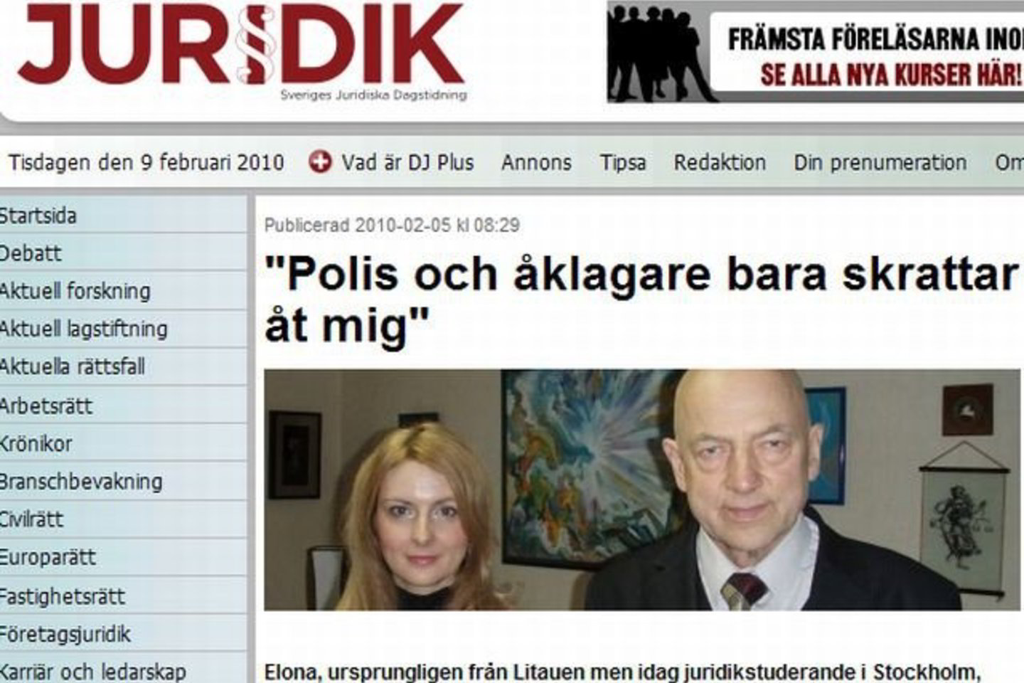 Švedų leidinys skyrė dėmesio lietuvės istorijai.