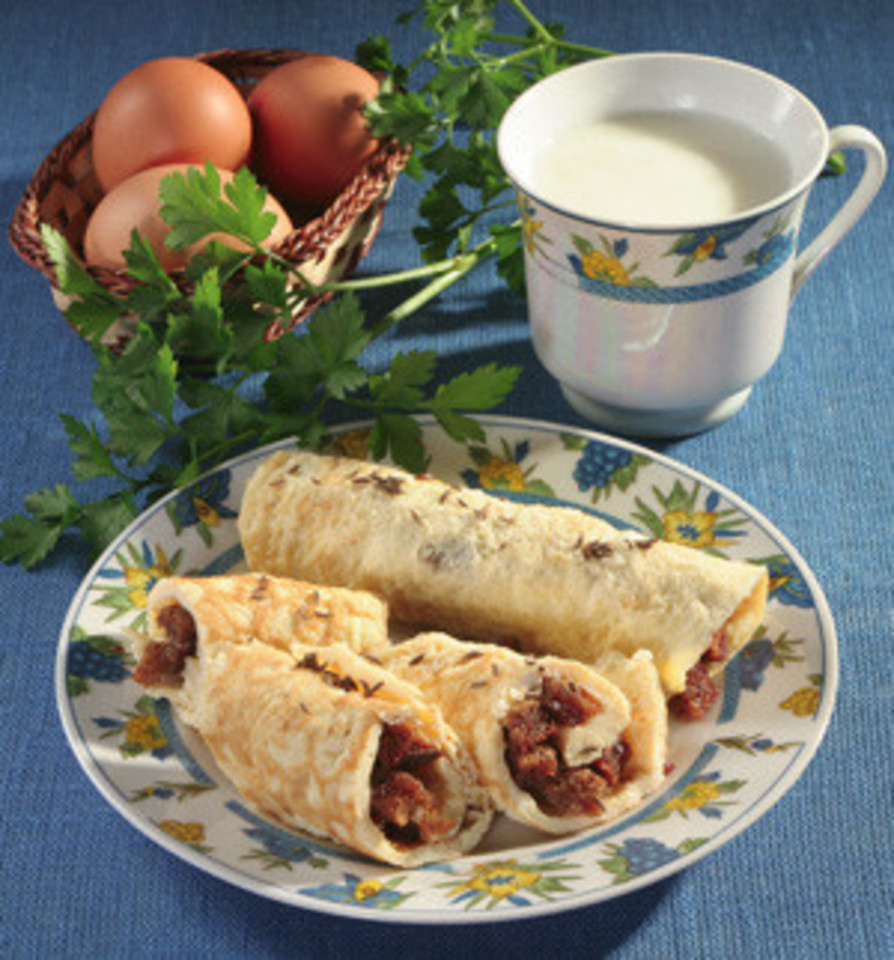 Omletas su cukinijomis ir parmezanu.