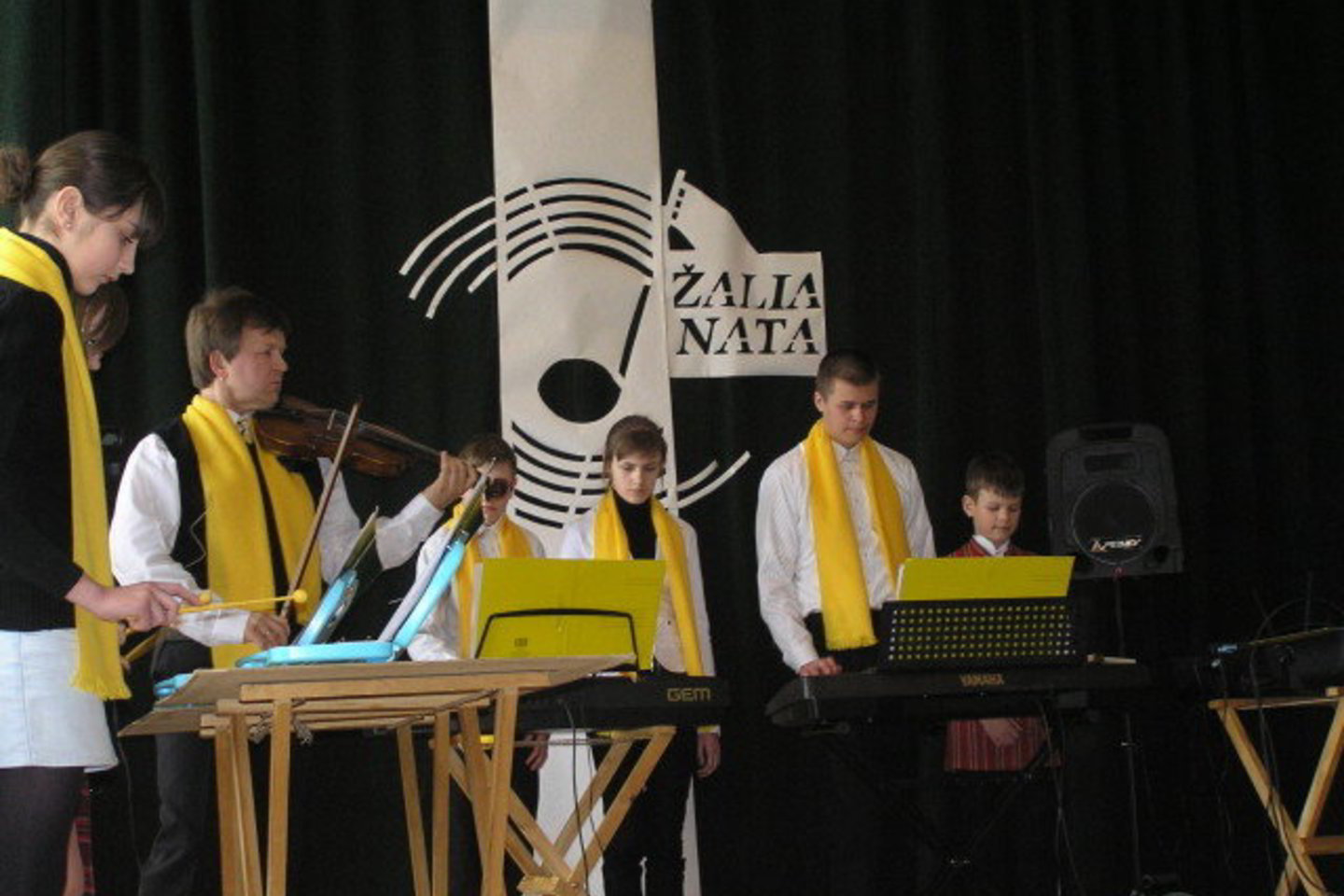 Marijampolės Želsvos pagrindinės mokyklos instrumentiniam ansambliui, kuriam vadovauja Bronius Kaubrys, festivalis "Žalia nata" Rozalime - pirmasis, bet sėkmingas.