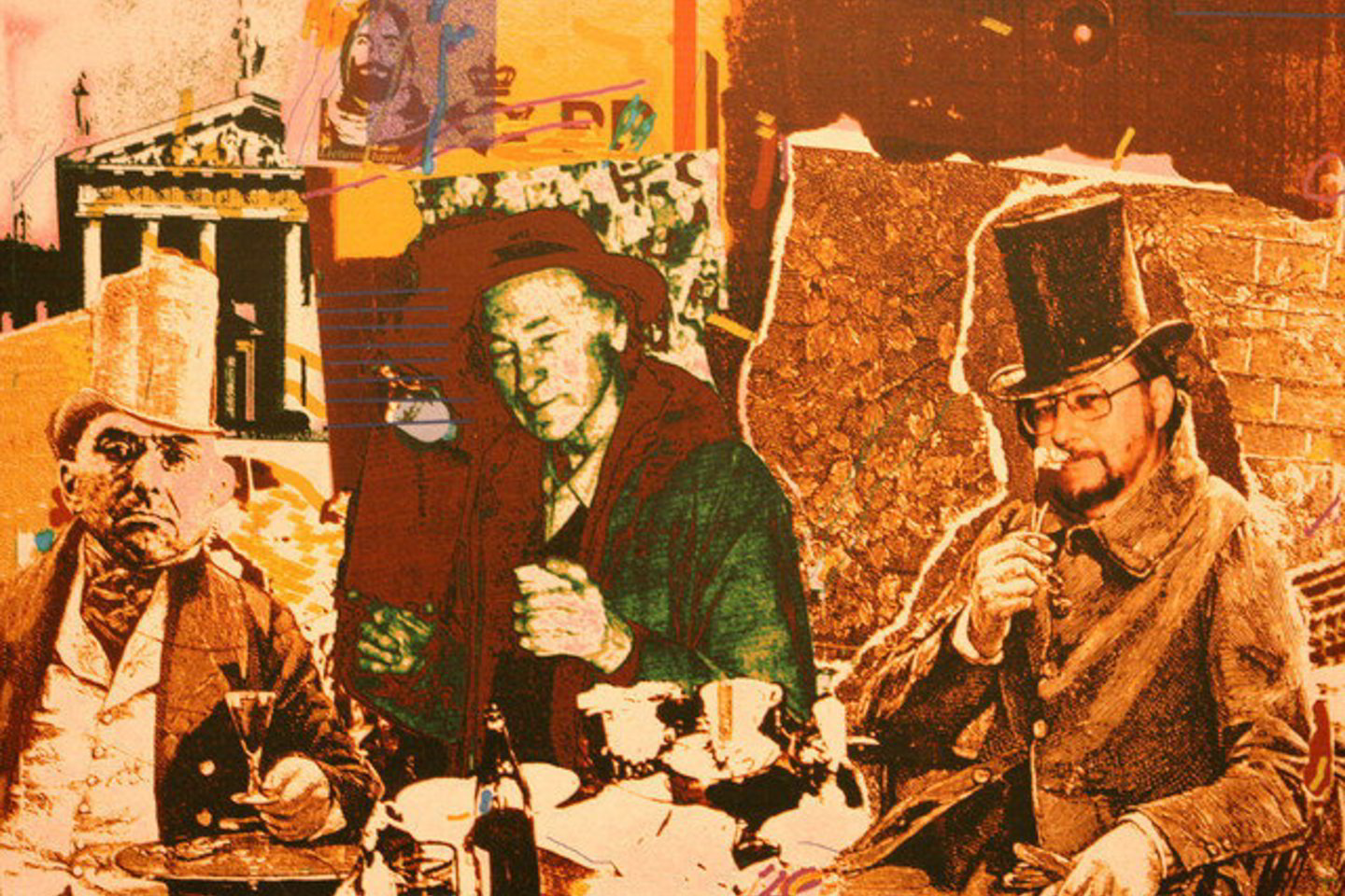 2050 litų pirkėjas nepagailėjo už K.Grigaliūno paveikslą „George Maciunas, Jonas Mekas and Vytautas Landsbergis like to talk about art“.