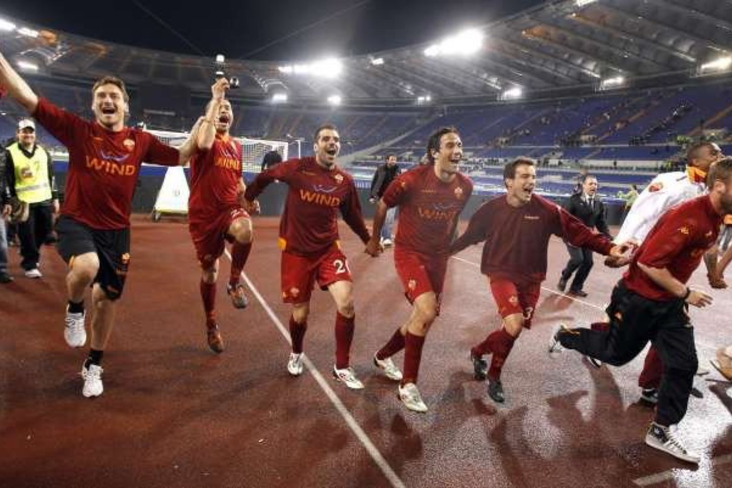 "AS Roma" futbolininkų džiaugsmui ribų nebuvo.