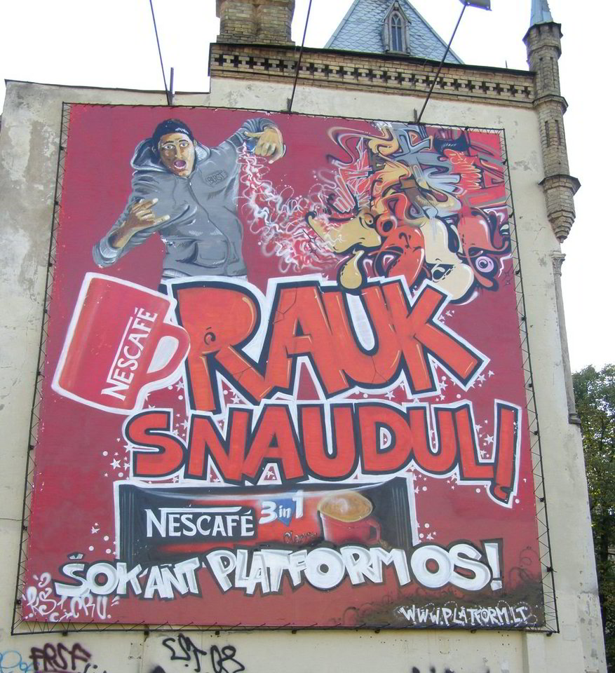 Paveikslas bus demonstruojamas vienoje geriausių Vilniaus reklamos vietų – prie Žaliojo tilto.