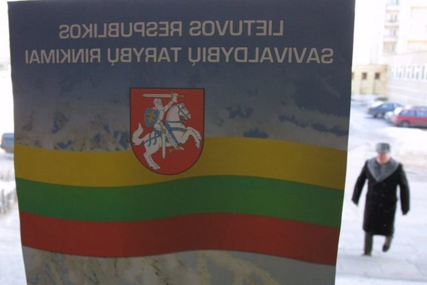 Ant straipsnyje išspausdintos nuotraukos, kur kandidatė savo plakatą yra iškabinusi ant savo parduotuvės lango, parašytas keistas komentaras.