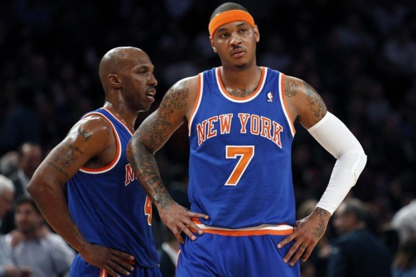 "Knicks" komandoje rezultatyviausi buvo naujokai - Ch.Billupsas (kairėje) pelnė 21 tašką, C.Anthony - 27.