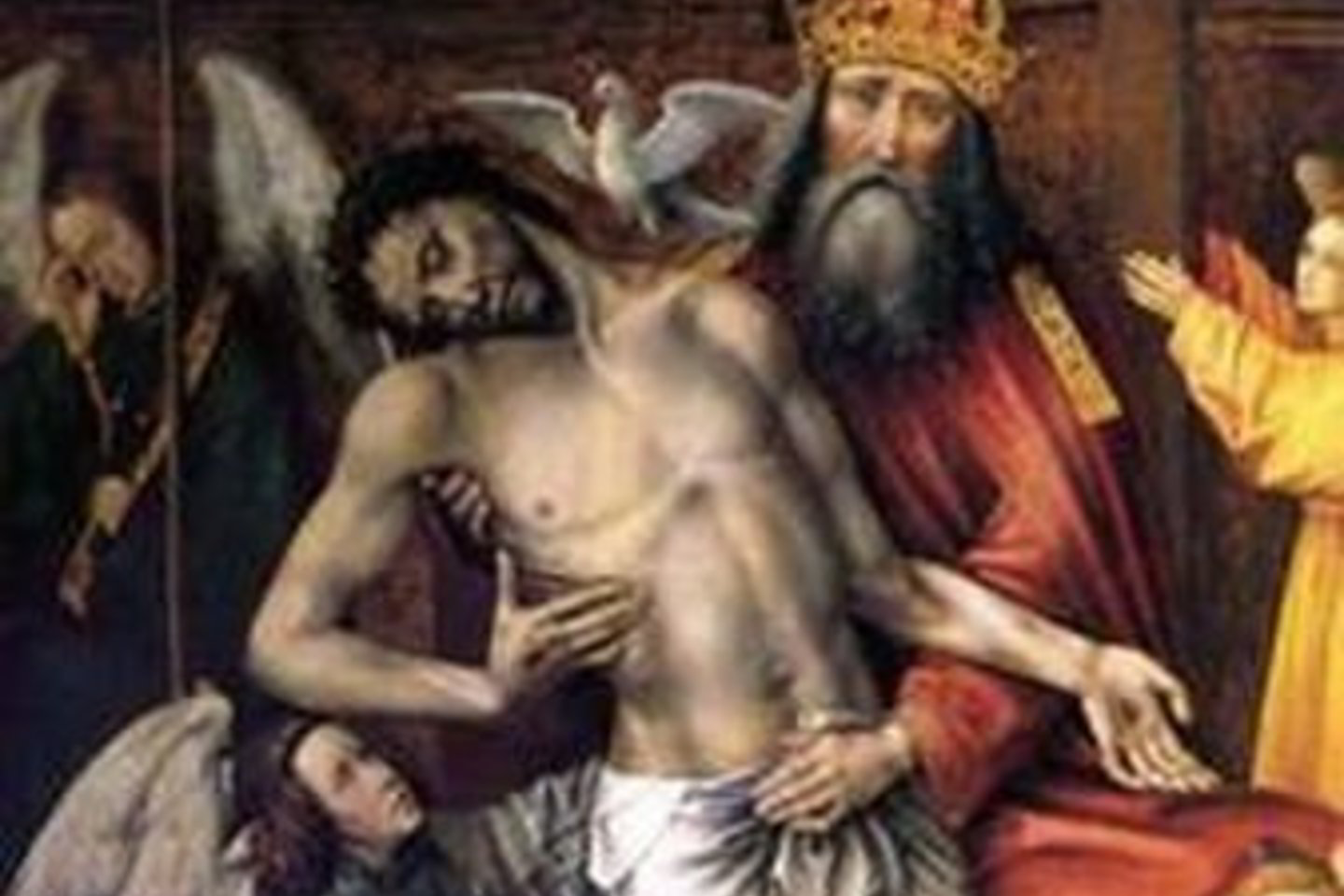 Malonės sostas – Nukryžiuotą Sūnų laikančio Tėvo figūra ir Šventosios Dvasios balandis jų tarpe.