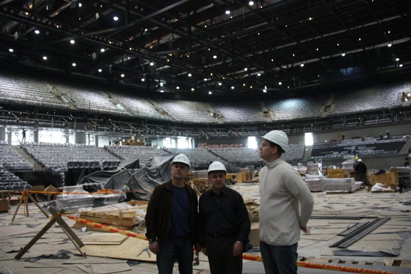 „EuroBasket 2011“ organizacinio komiteto direktorius Mindaugas Špokas buvo patenkintas arenoje vykstančiais darbais.