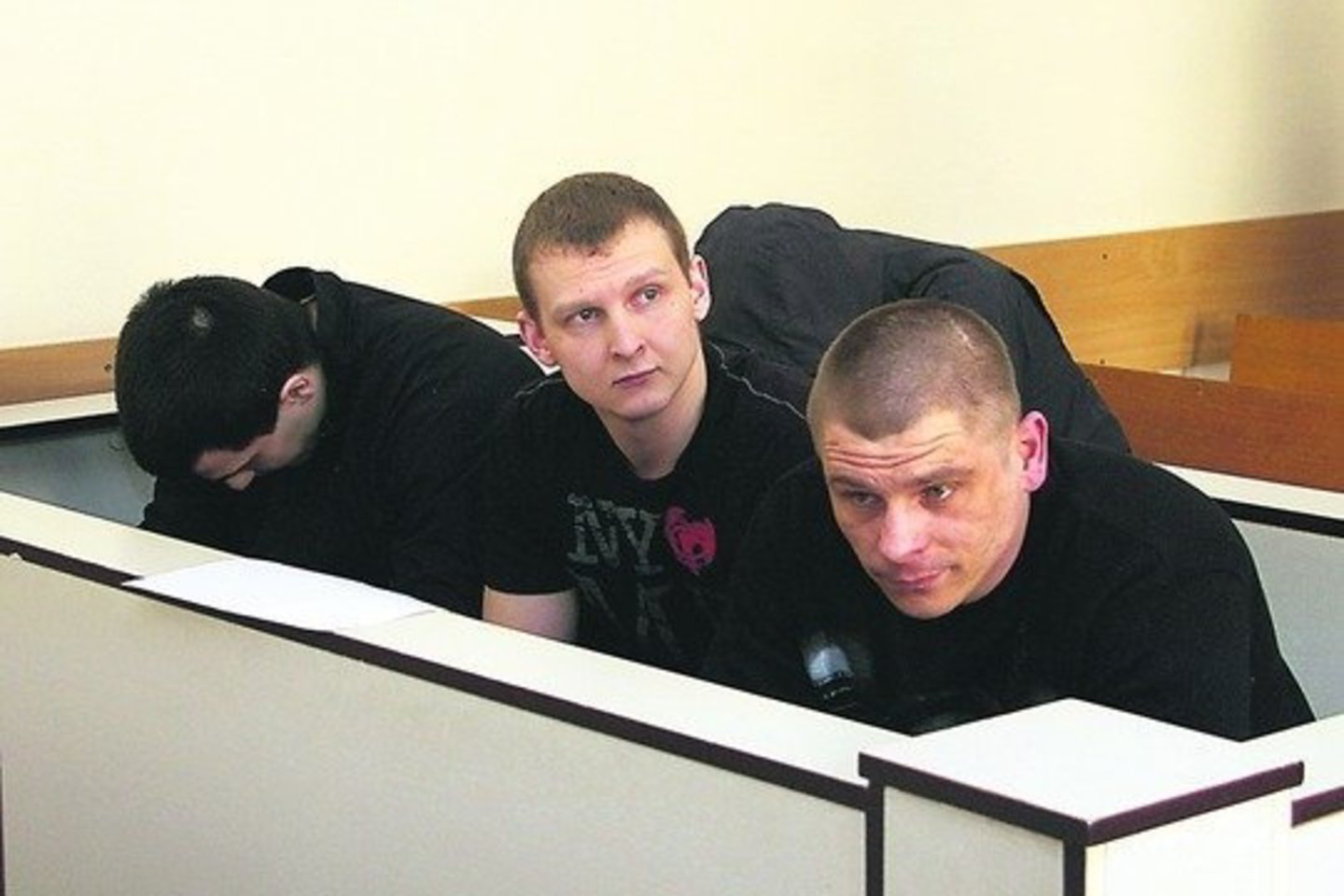 Sukčių gaujai priklausę (iš kairės) A.Abraamianas, I.Girnius ir T.Naprušis-Slavinskas ilgam atsidūrė už grotų.