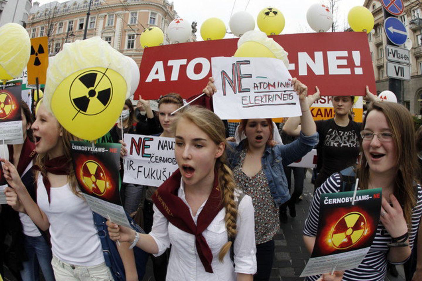 Jaunimas protestuoja prieš atominę energiją.