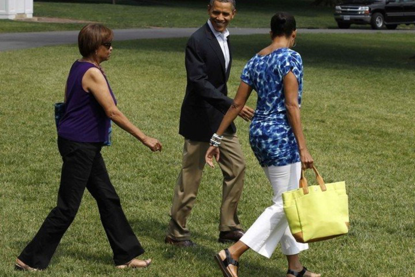 Barackas Obama su šeima Kemp Deivide leidžia savaitgalį.