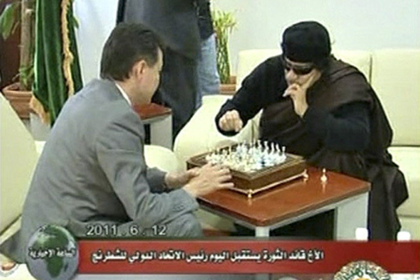 FIDE vadovas nurodė, kad M.Gaddafi buvo „ramus... normalus ir susikaupęs. Mes žaidėme šachmatais ir kalbėjomės“.
