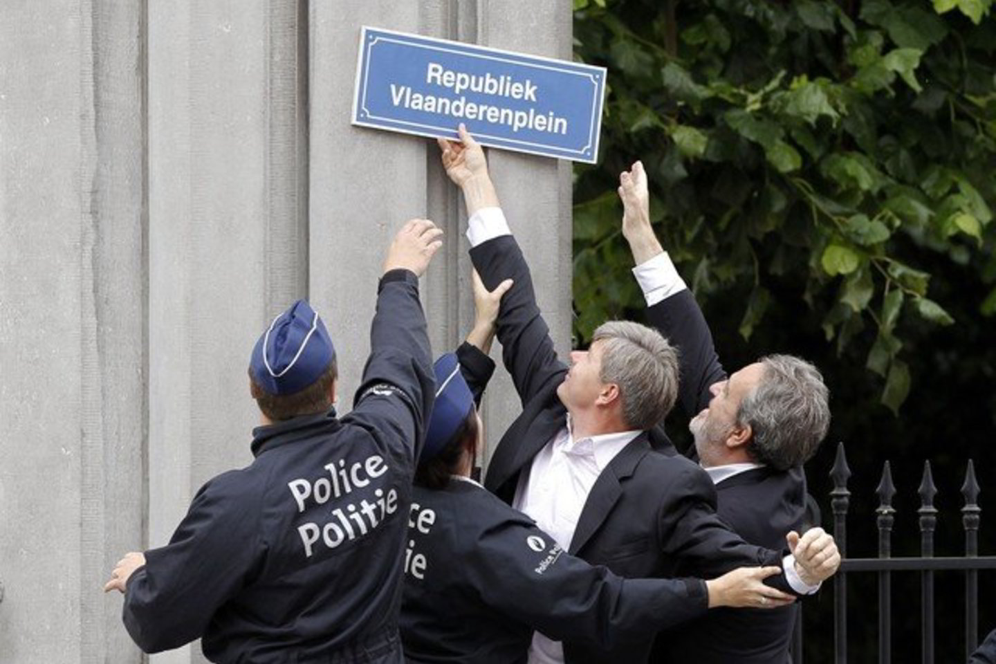 Flandrijos nepriklausomybės šalininkai surengė neįprastą protesto akciją Briuselyje.