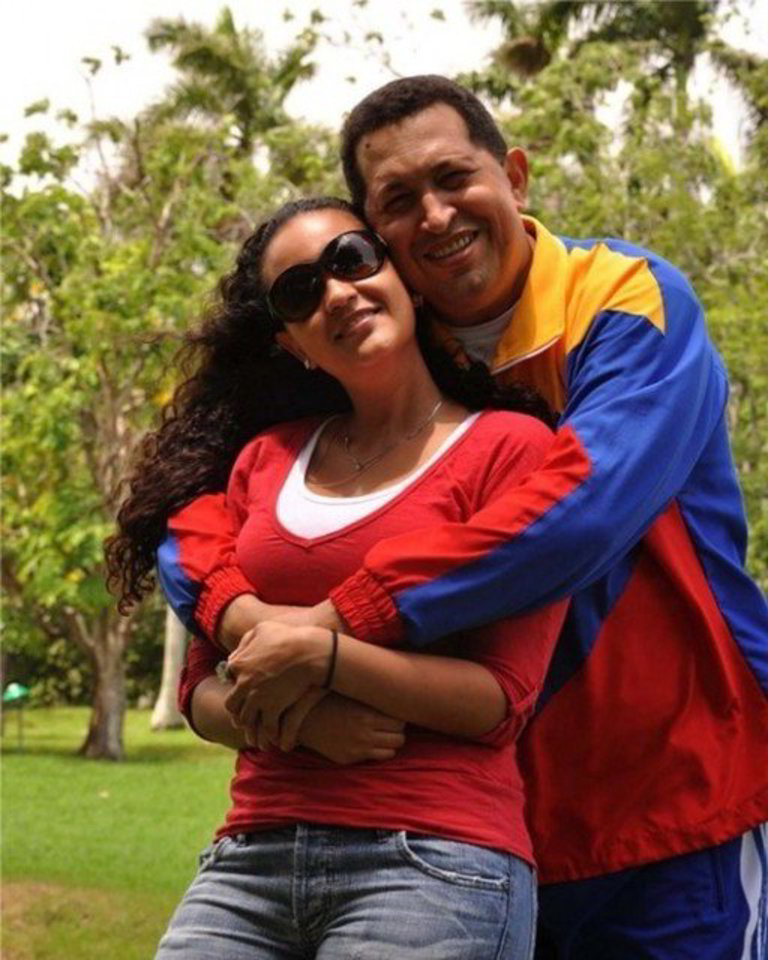 Venesuelos vadovo H.Chavezas su dukra Rosa.