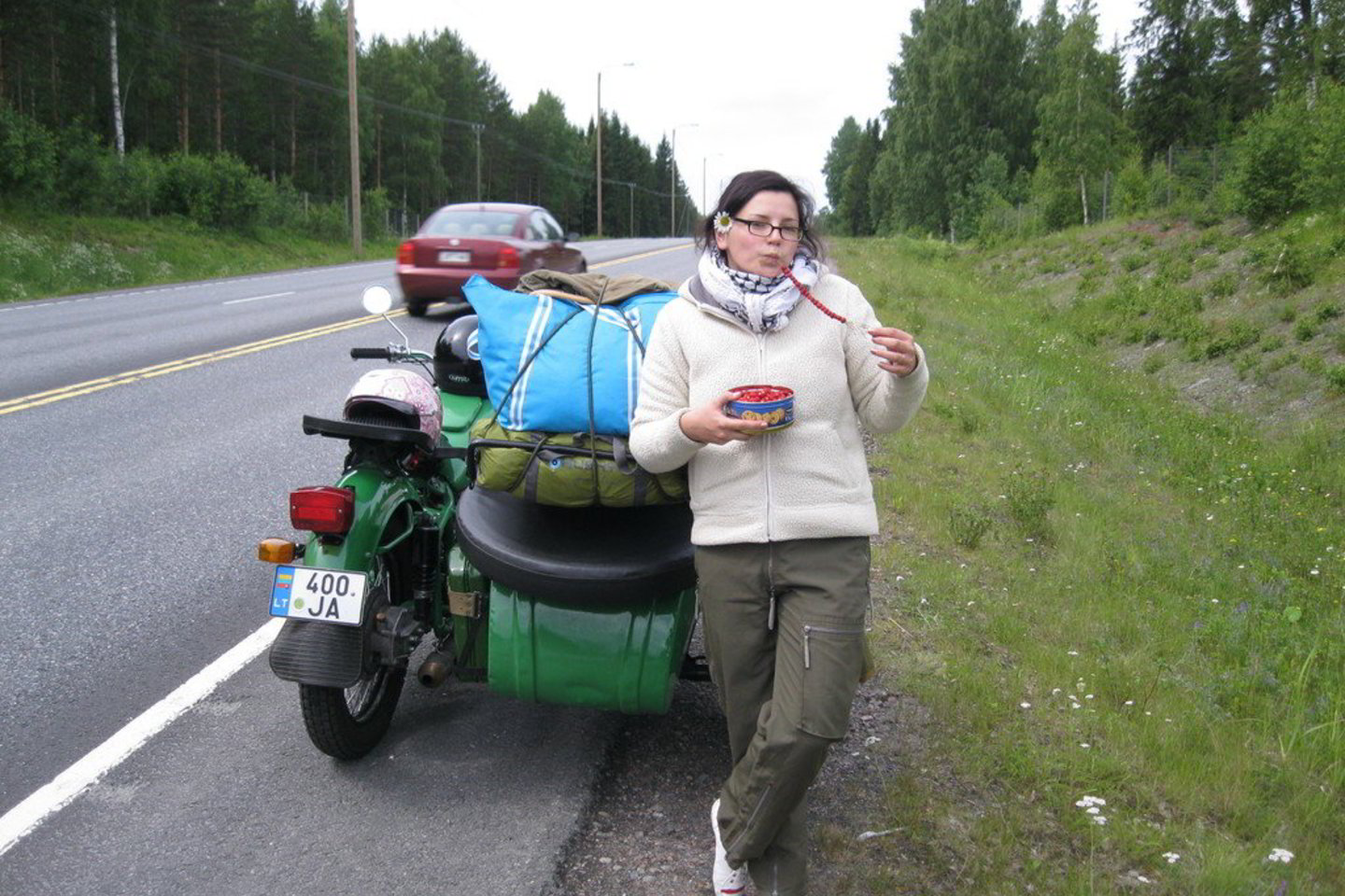 3500 kilometrus R.Šakalytė nukeliavo su 40 metų senumo motociklu „Dnepr“.