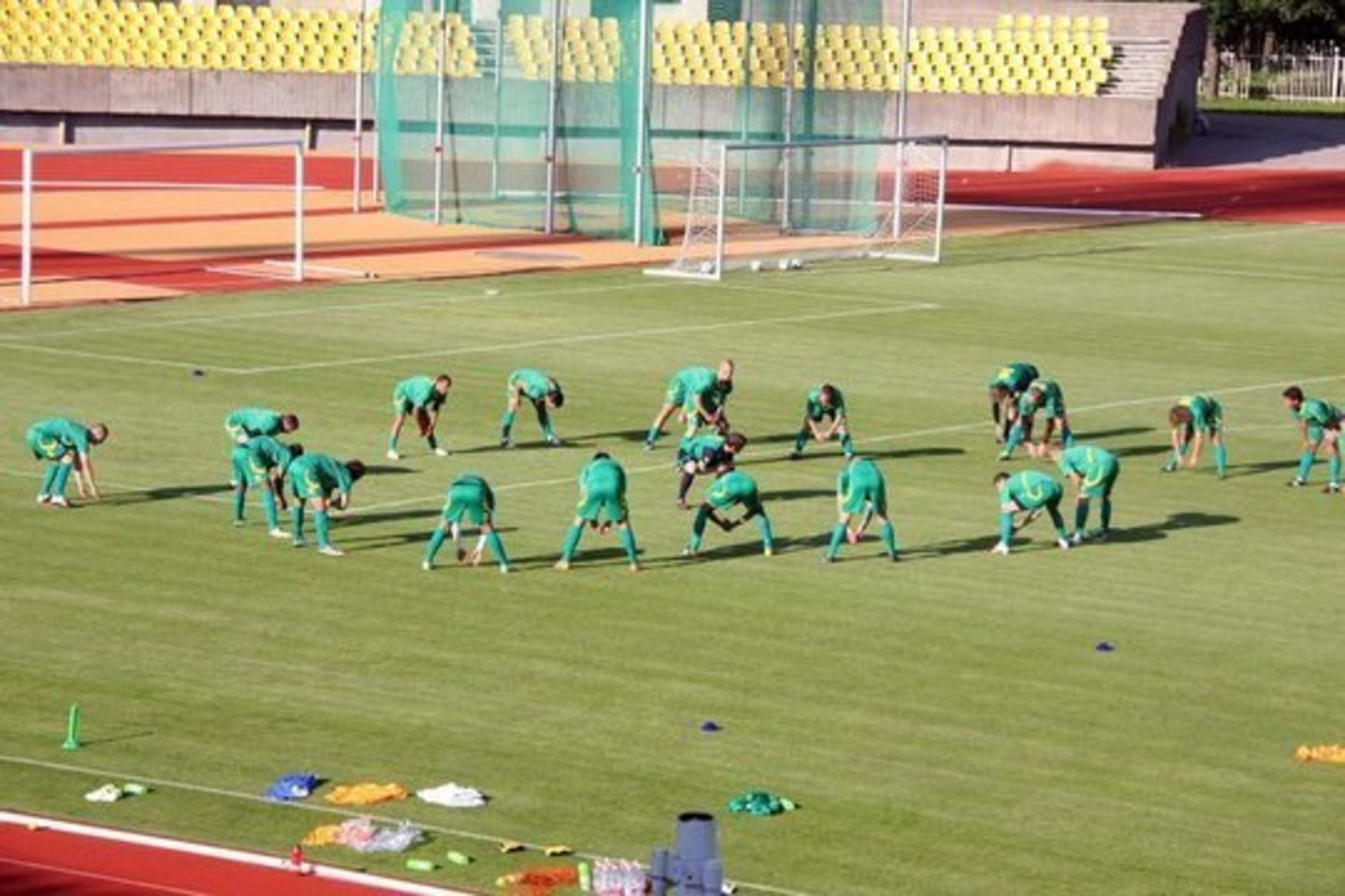 Nyderlandų komanda išbandė Kauno stadiono veją.