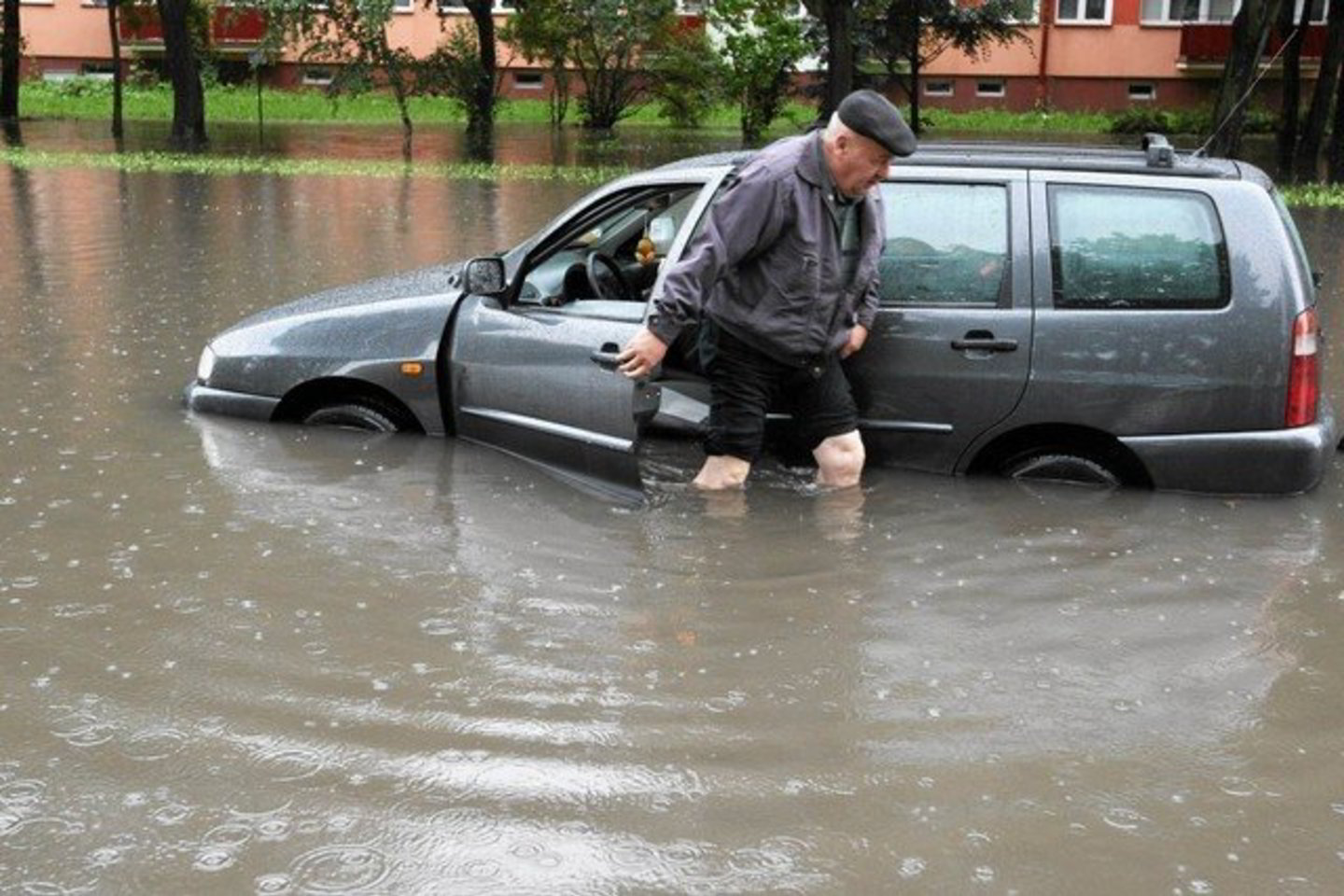 Liūčių apsemtas Plockas.
