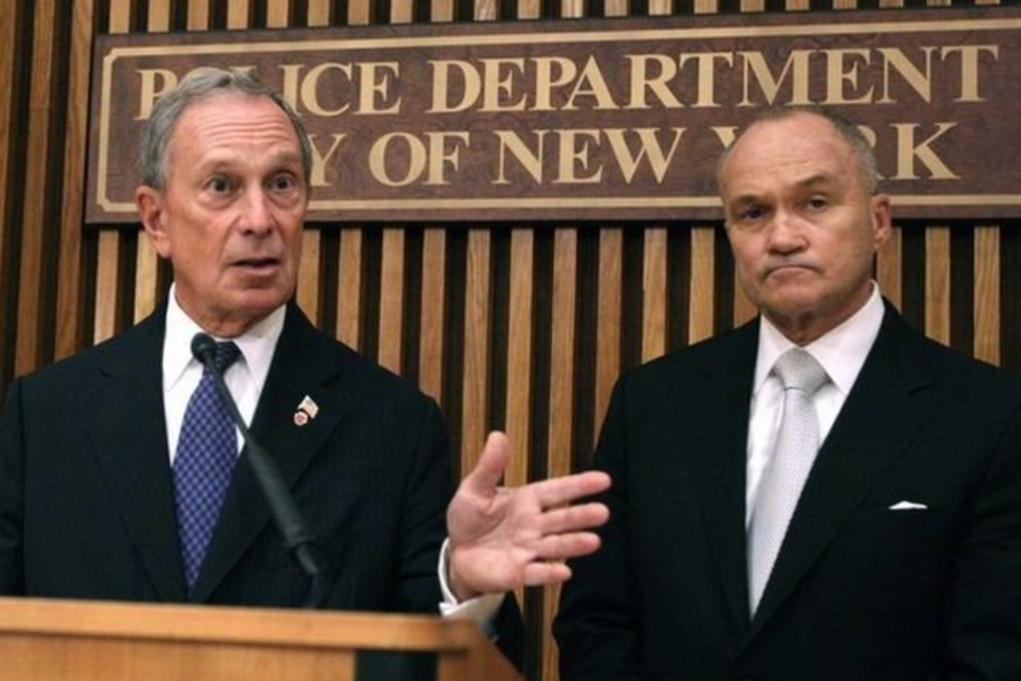 Niujorko meras Michaelas Bloombergas (kairėje) ir policijos komisaras Raymondas Kelly.