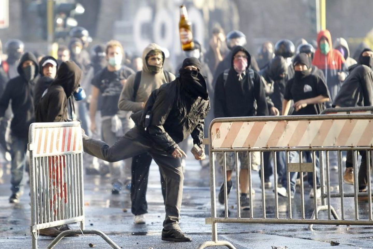 Protestuotojai Italijoje.