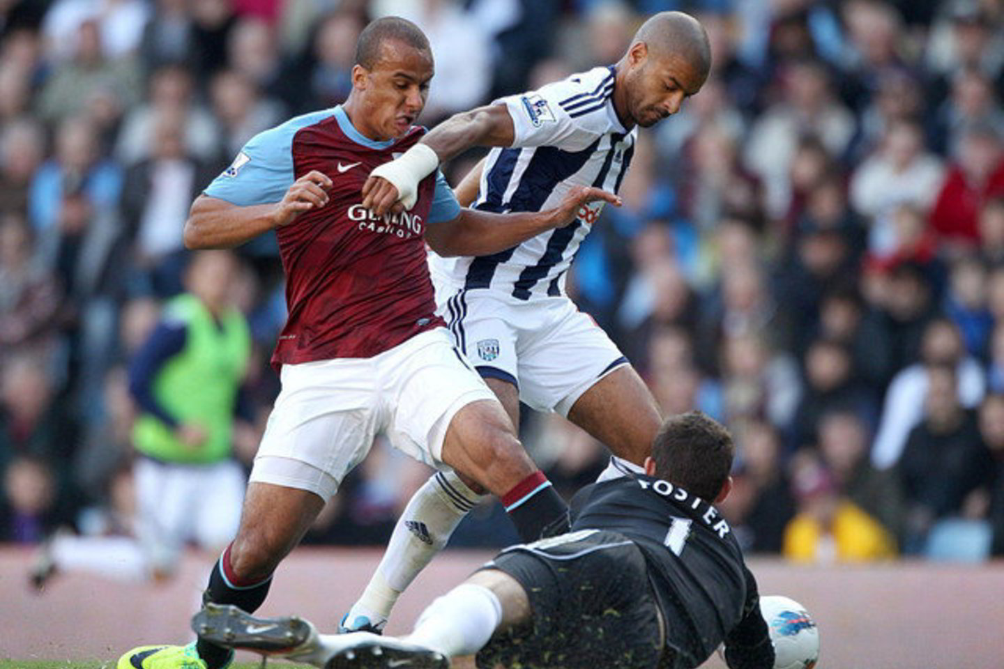 „Aston Villa“ - „West Bromwich Albion“ rungtynių akimirka.