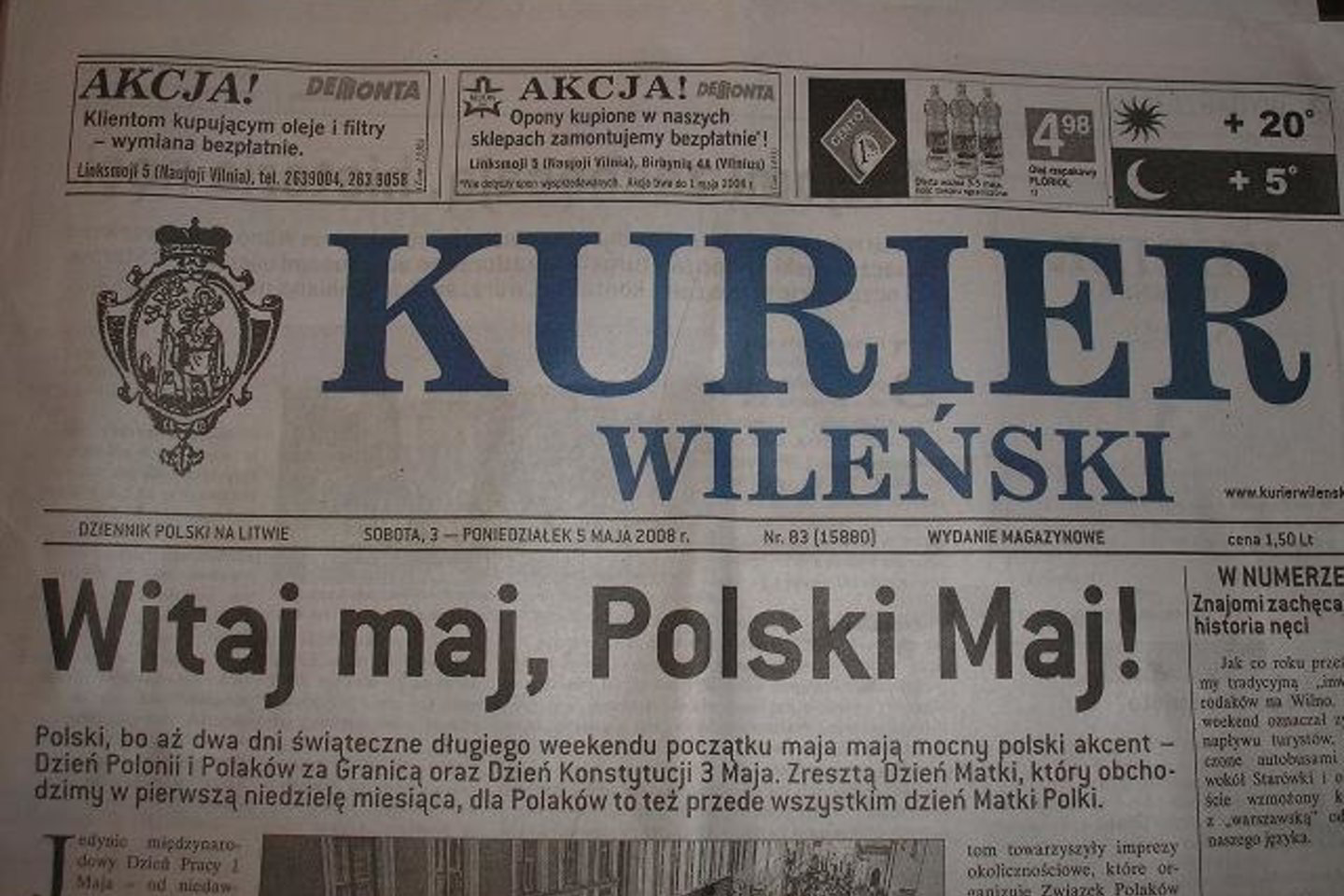 „Kurier Wilenski“ nuo šiol bus leidžiamas antradienį, trečiadienį ir penktadienį.